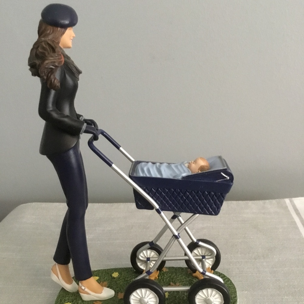 Royal Princess Kate of England Strolling Baby Prince George Collector Figurine